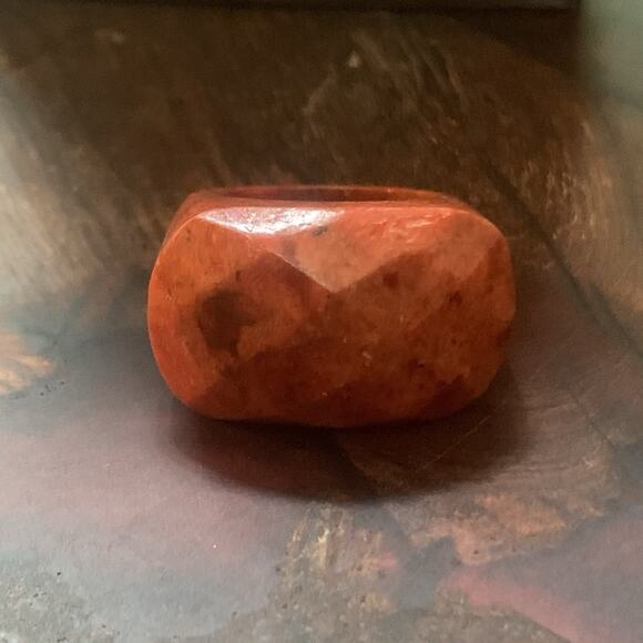 Red Jasper Statement Ring Size 9 - Picture 1 of 9